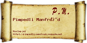 Pimpedli Manfréd névjegykártya